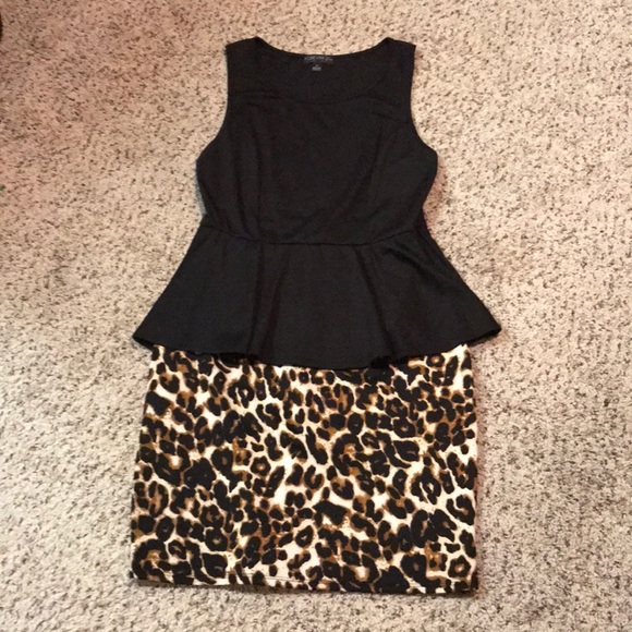 leopard print peplum dress
